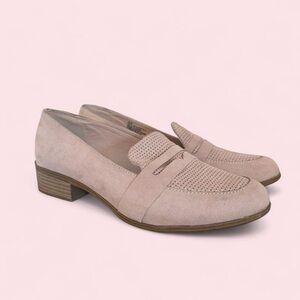 JustFab Pink Suede Nora Loafers